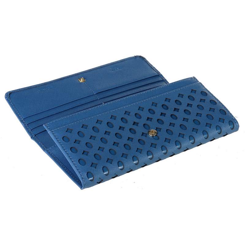 Knockoff Prada Real Leather Wallet 1141 blue